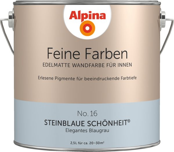 Alpina Feine Farben No. 16 „STEINBLAUE SCHÖNHEIT“ - Elegantes Blaugrau