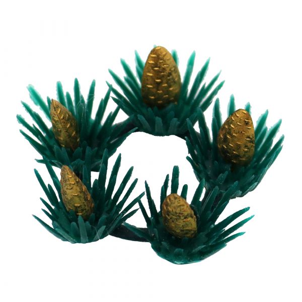 SIGRO Plastik Dekokranz für Lichterbogen mit 5 Zapfen, gold