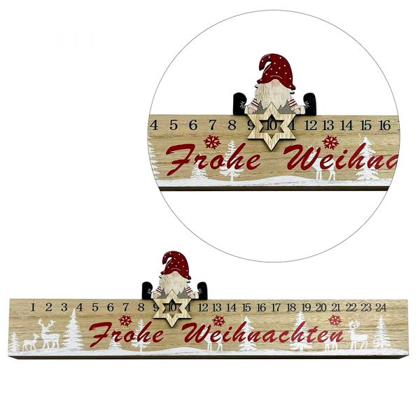 SIGRO Holz Adventskalender "Frohe Weihnachten"