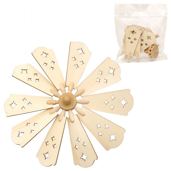 SIGRO Holz 10 Ersatzflügel + 1 Kopf (Laserholz), Ø 25,5 cm