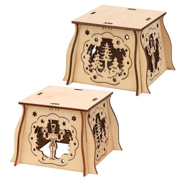 SIGRO Holz Schwibbogen Untersatz "Engel" oder "Bergmann" (Laserholz)