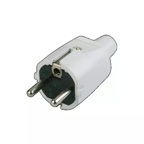 Schutzkontakt-Stecker, PVC, grau