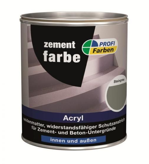 PROFI Acryl Zement-Farbe, für innen & außen, 2,5 L, steingrau