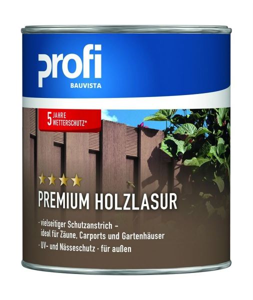 PROFI Premium Holzlasur "Ebenholz", 5 L