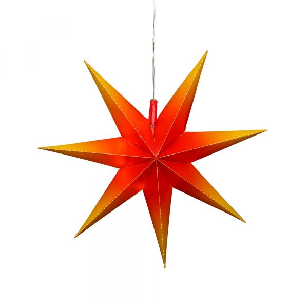 Falkensteiner Fensterstern Kunststoff, 45 x 13 x 45 cm, rot/gelb