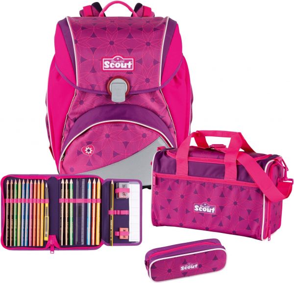 Schulranzen-Set Scout Alpha "Pink Flowers", 4tlg