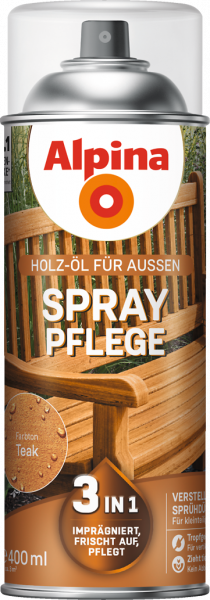 Alpina Spray Pflege "Teak", Holz-Öl für Außen, 400 ml