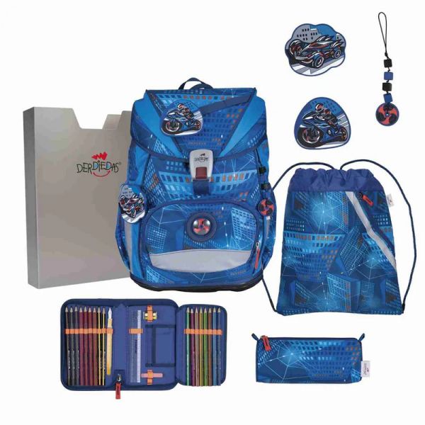 Schulranzen-Set DerDieDas ErgoFlex SUPERLIGHT "Turbo Speed", 5-tlg