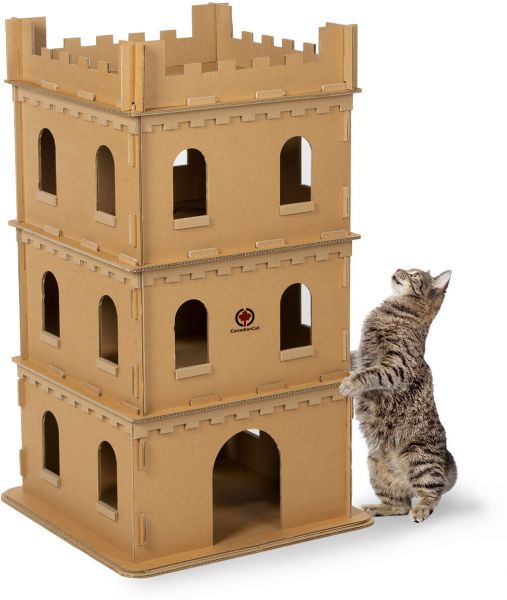 Katzenburg XL aus Wellpappe für Katzen - das Spielhaus