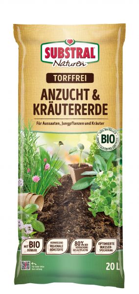 Naturen Bio Anzucht- & Kräutererde, 20 L
