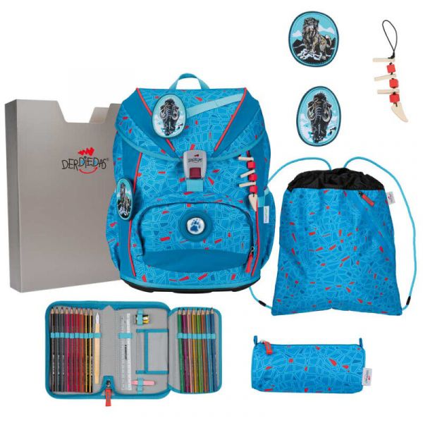 Schulranzen-Set DerDieDas ErgoFlex LIGHT SUPERFLASH "Blue Ice", 5-tlg