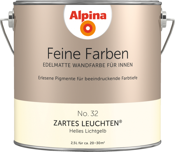 Alpina Feine Farben No. 32 „ZARTES LEUCHTEN“ - Helles Lichtgelb